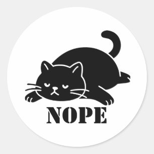 NOPE Cat Funny for Cat Lovers Classic Round Sticker