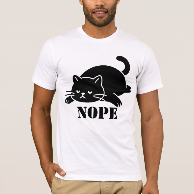 NOPE Cat Funny T Shirt for Cat Lovers (Front)