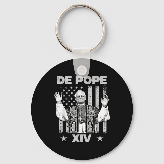 Nope Da Pope From Chicago Leo Xiv Provost Tee  Key Ring (Front)