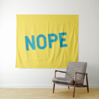 NOPE - Distressed Typography in Blue and Yellow