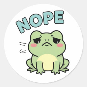 Nope Frog Sticker Cute Shaking Head Frog Funny Mem