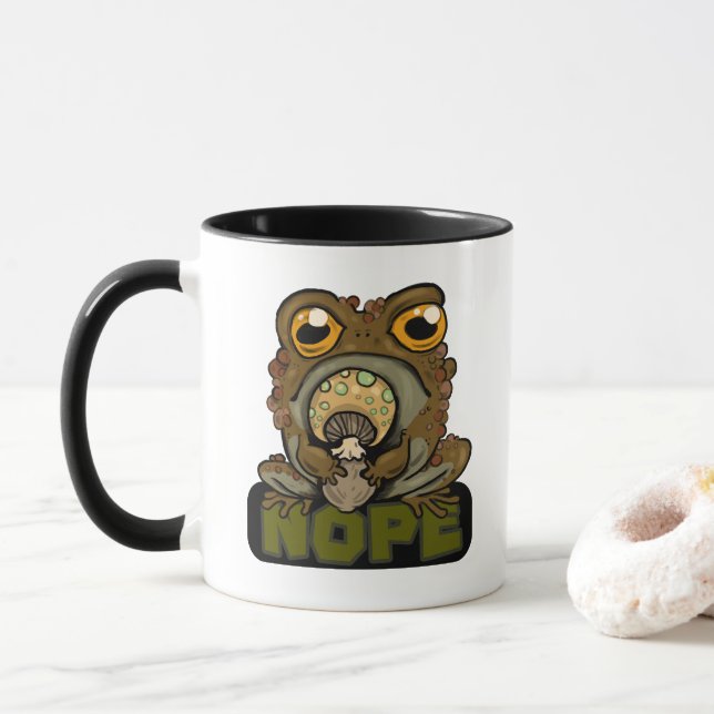 Nope! Grumpy Toad Mug (With Donut)