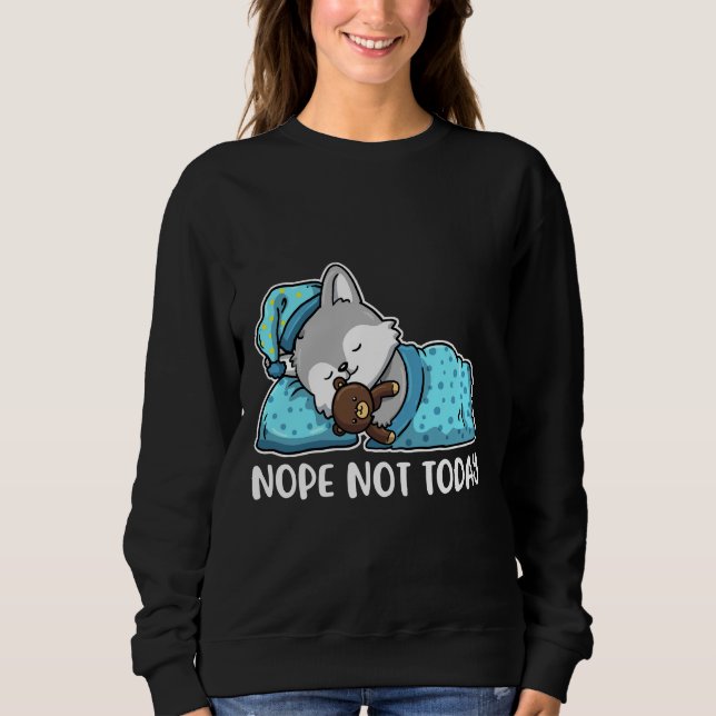 Nope Husky Funny Siberian Husky Sweatshirt (Front)