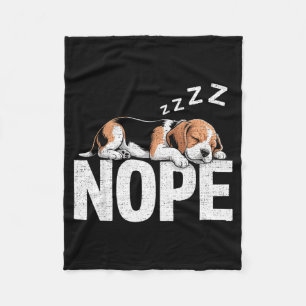 Nope Lazy Beagle Fleece Blanket