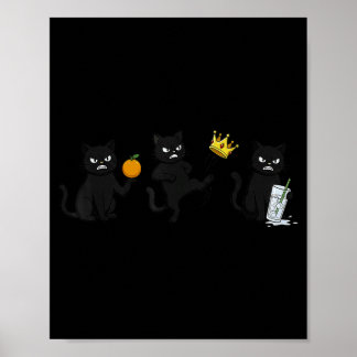 Nope No Kings No ICE Funny Black Cat Poster