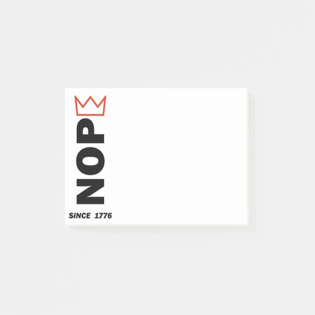 NOPE. No Kings. Post-it Notes (Front)