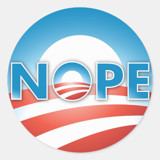 NOPE NO WAY CLASSIC ROUND STICKER (Front)