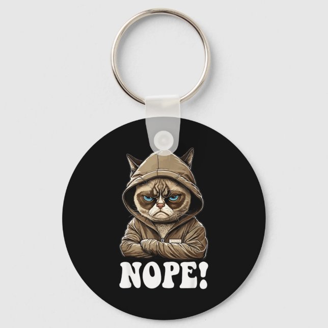 Nope! Nope - Employee Work Colleagues Teenager Cat Key Ring (Front)