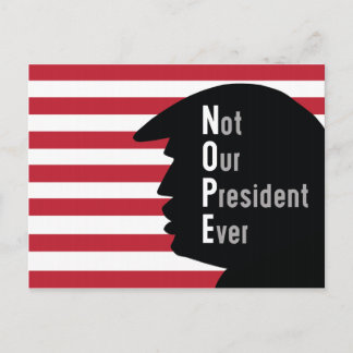 NOPE Not Out President Ever Postcard