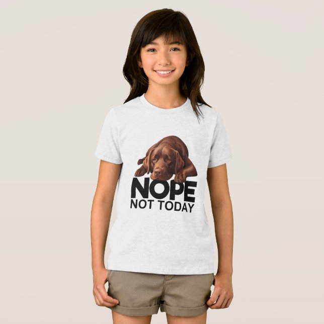 Nope Not Today Chocolate Labrador Tri-Blend Shirt (Front Full)