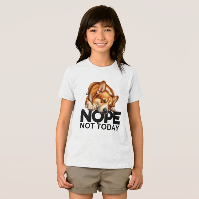 Nope Not Today Corgi Tri-Blend Shirt (Front Full)
