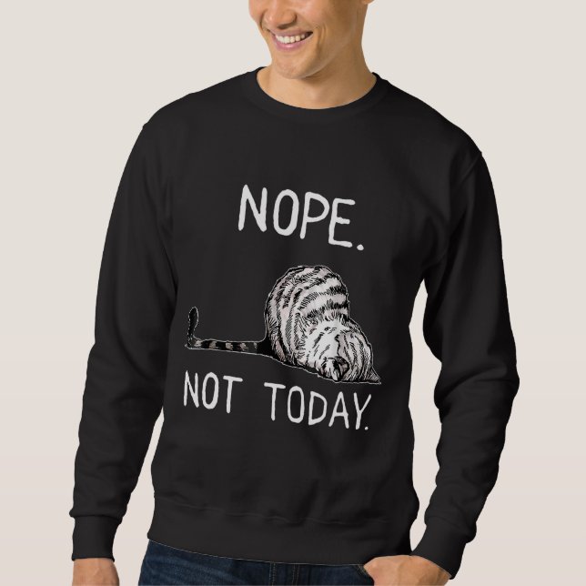 Nope Not Today Funny Lazy Cat Cute Sweatshirt (Front)