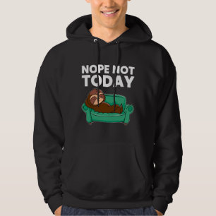 Nope Not Today Funny Sleeping Sloth Fitted Scoop Hoodie