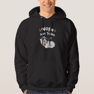 Nope Not Today Sarcastic Sayings Sleeping Penguin Hoodie
