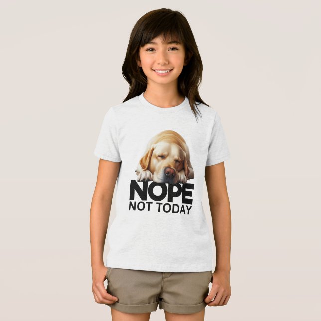 Nope Not Today Yellow Labrador Tri-Blend Shirt (Front Full)