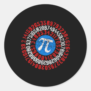 Nope Pi Day Funny Face Mask Teacher Student Quaran Classic Round Sticker