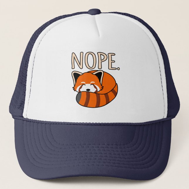 Nope Red Pandas Cute Pet Animal Panda Lover Graphi Trucker Hat (Front)