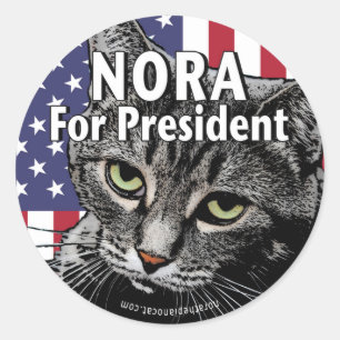 Nora For President #7 Classic Round Sticker