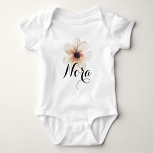 Nora Name Baby Girls Reveal Newborn Flower Pink Bodysuit