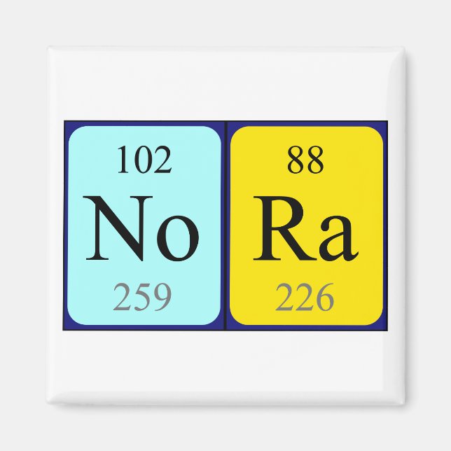 Nora periodic table name magnet (Front)