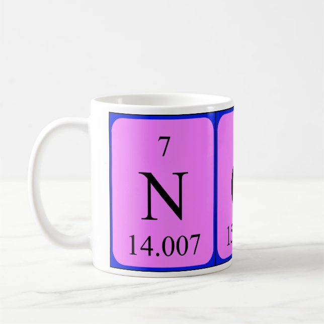 Nora periodic table name mug (Left)