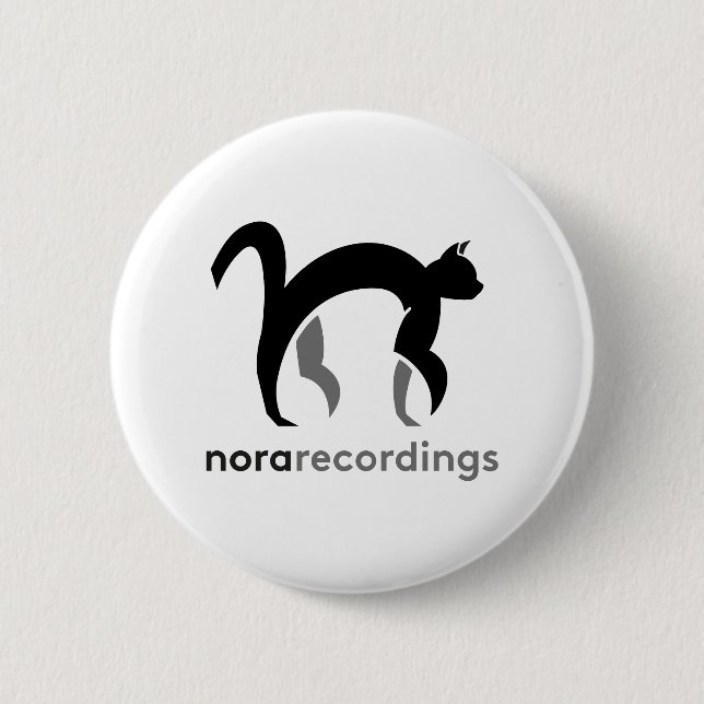 nora recordings logo square white 缶バッジ 6 cm round badge (Front)