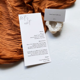 NORA   Wedding Menu Card Minimalist Reception Menu