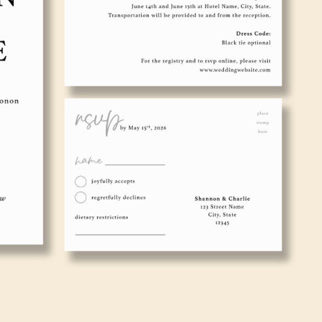 NORA | Wedding Minimalist RSVP Postcard (Creator Uploaded)