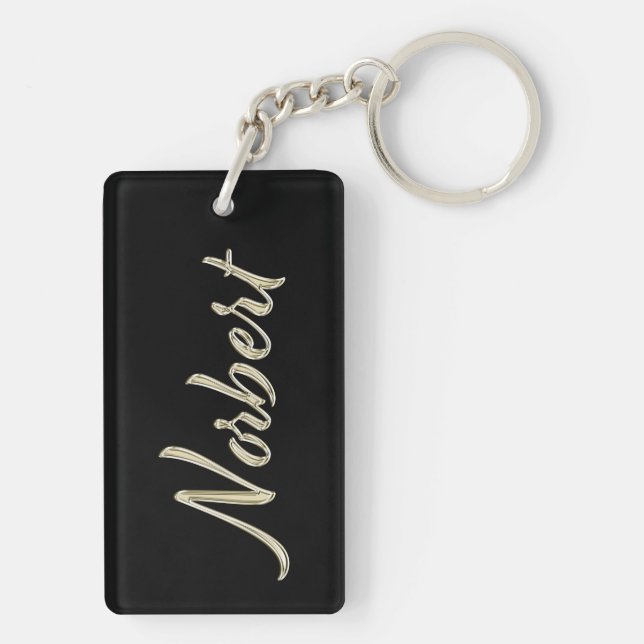 Norbert Name whitegold key trailer Ring (Back)