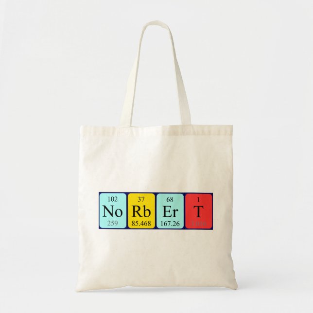 Norbert periodic table name tote bag (Front)