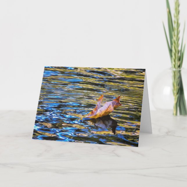 NorCal Nature Greeting Card: Floating Leaf Card (Front)