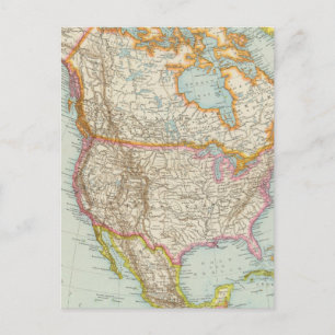 Nordamerika - North American Map Postcard