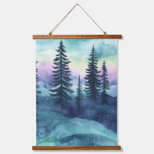Nordic Aurora Forest Pattern Hanging Tapestry