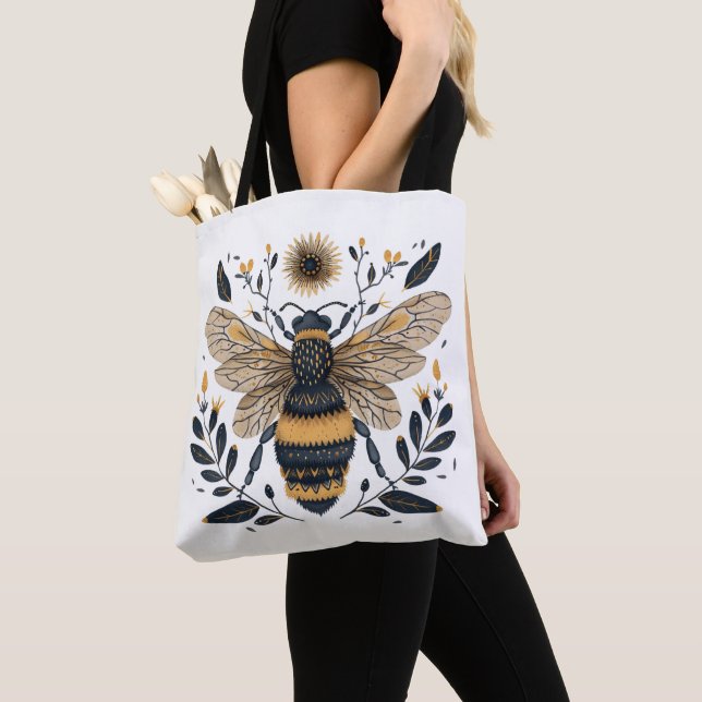 Nordic Bee Tote Bag (Close Up)