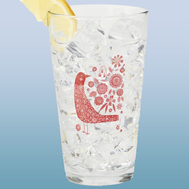 Nordic Bird Glass (Scandinavian bird glass tumbler)