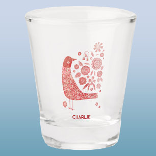 Nordic Bird Personalised Shot Glass