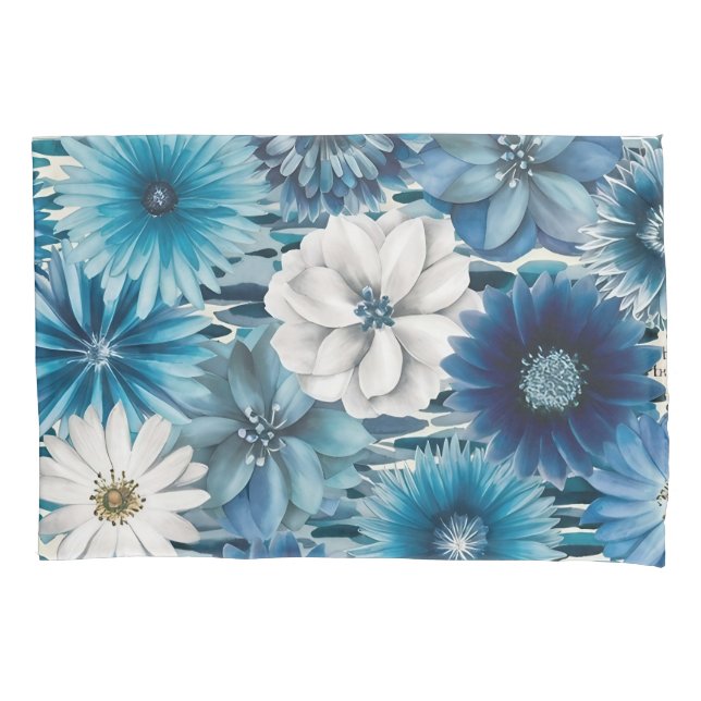 Nordic Bloom: A Scandinavian Watercolor Symphony Pillowcase (Front-Left)