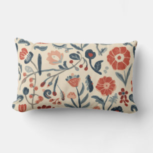 Nordic Bloom Scandinavian Botanical Garden Floral Lumbar Cushion