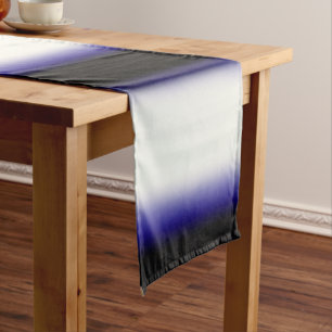 Nordic Blue Black Blue White Short Table Runner