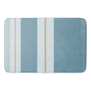 Nordic Blue Horizon Stripe  Bath Mat