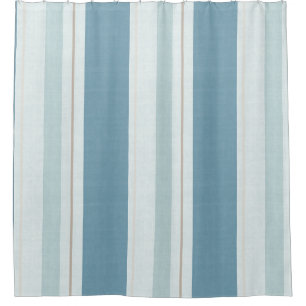 Nordic Blue Horizon Stripe  Shower Curtain