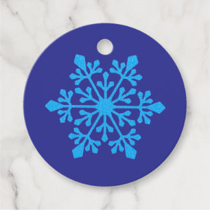 Nordic Blue Snowflake (Glitter Effect) on Lapis Favour Tags