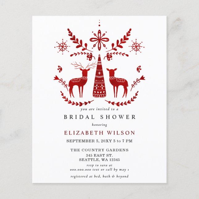 Nordic Buck and Doe Christmas Bridal Shower (Front)