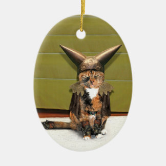 Nordic Cat is Not Amused Ceramic Tree Decoration