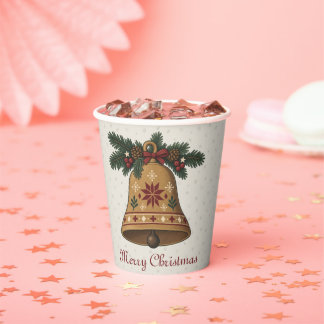 Nordic Christmas Bell with Folk Art Star Holiday Paper Cups