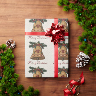 Nordic Christmas Bell with Folk Art Star Holiday Wrapping Paper