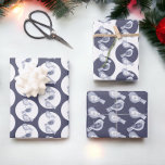 Nordic Christmas Blue Birds Wrapping Paper Sheet<br><div class="desc">Nordic Christmas Blue Birds Pattern wrapping paper sheets from Ricaso - a stunning wrapping paper set in different tones of blue.</div>