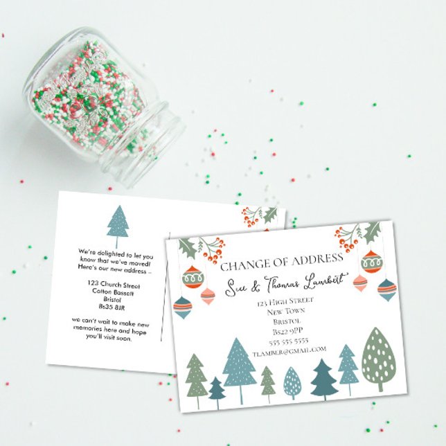 Nordic christmas Change of address Scandi holiday Postcard (Creator Uploaded)