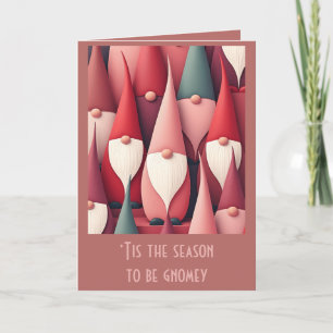 Nordic Christmas Choir Gnomes Mid-Century Modern  Card