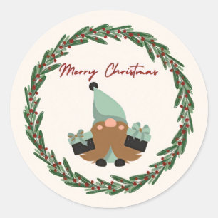 Nordic christmas classic round sticker